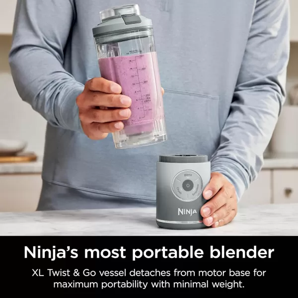 Ninja Blast Max Portable Blender  Twist ampamp Go Personal Blender Ninja Blender Smoothie Blend Ice Crush 3 Programs Cordless 22 oz removable Vessel Dishwasher Safe Leakproof Navy BC251NVSilver