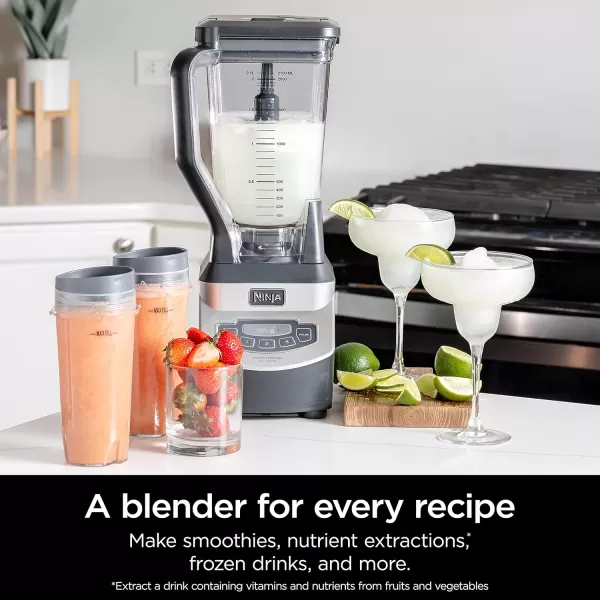 Ninja Blender ForSmoothies Salsa Shakes Slush andFrozen Drinks Blender Pitcher andLid Blender forKitchen Crushes Ice Fruit andVeggies 1000Watt Dishwasher Safe Black NJ601AMZGeneration 1 with 2 cups