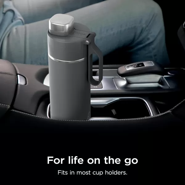 Ninja DW2401MT Thirsti 24oz Travel Water Bottle For Carbonated Sparkling Drinks Colder and Fizzier Longer Leak Proof 24 Hrs Cold Dishwasher Safe Stainless Steel Insulated Tumbler Seafoam BlueGray