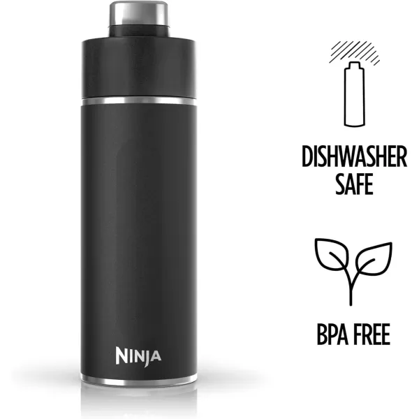 Ninja DW2401MT Thirsti 24oz Travel Water Bottle For Carbonated Sparkling Drinks Colder and Fizzier Longer Leak Proof 24 Hrs Cold Dishwasher Safe Stainless Steel Insulated Tumbler Seafoam BlueBlack
