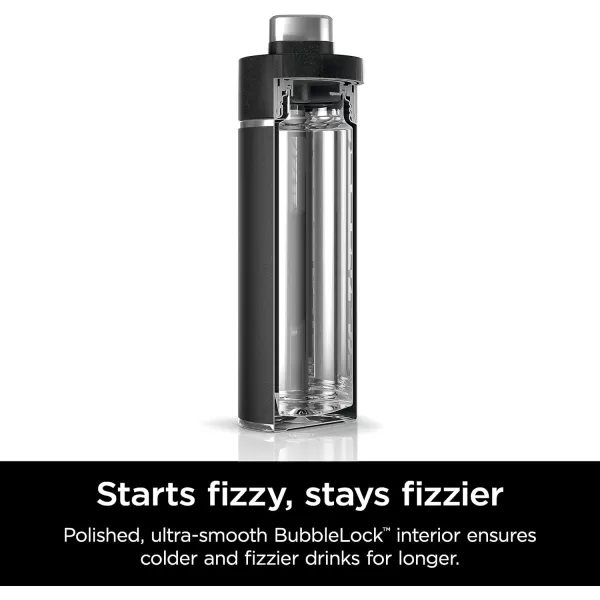 Ninja DW2401MT Thirsti 24oz Travel Water Bottle For Carbonated Sparkling Drinks Colder and Fizzier Longer Leak Proof 24 Hrs Cold Dishwasher Safe Stainless Steel Insulated Tumbler Seafoam BlueBlack