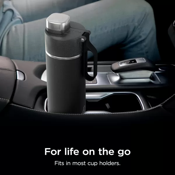 Ninja DW2401MT Thirsti 24oz Travel Water Bottle For Carbonated Sparkling Drinks Colder and Fizzier Longer Leak Proof 24 Hrs Cold Dishwasher Safe Stainless Steel Insulated Tumbler Seafoam BlueBlack