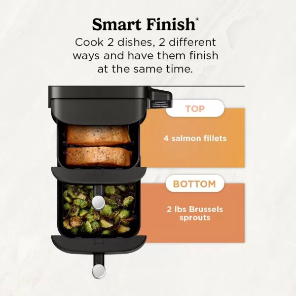 Ninja DoubleStack 2Basket Air Fryer DoubleStack Technology Cooks 4 Foods at Once Space Saving Design 8 QT 6in1 Smart Finish ampamp Match Cook Air Fry Broil Bake Easy Meals ampamp Clean Black SL2018 QT