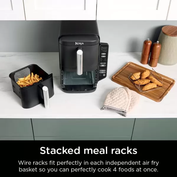 Ninja DoubleStack 2Basket Air Fryer DoubleStack Technology Cooks 4 Foods at Once Space Saving Design 8 QT 6in1 Smart Finish ampamp Match Cook Air Fry Broil Bake Easy Meals ampamp Clean Black SL2018 QT