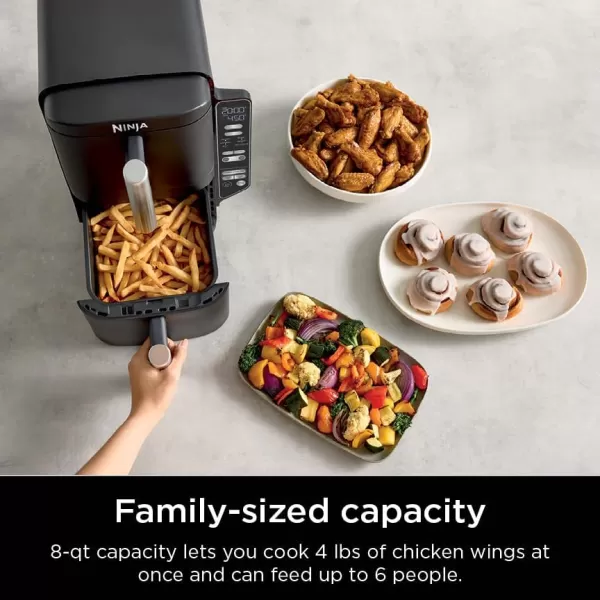 Ninja DoubleStack 2Basket Air Fryer DoubleStack Technology Cooks 4 Foods at Once Space Saving Design 8 QT 6in1 Smart Finish ampamp Match Cook Air Fry Broil Bake Easy Meals ampamp Clean Black SL2018 QT