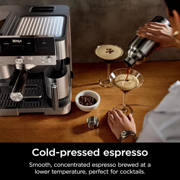 Ninja Espresso Machine Luxe Caf Premier Series Drip Coffee Maker and Rapid Cold Brew Integrated Grinder Assisted Tamper HandsFree Frother for Cappuccinos and Lattes Dairy or NonDairy ES601