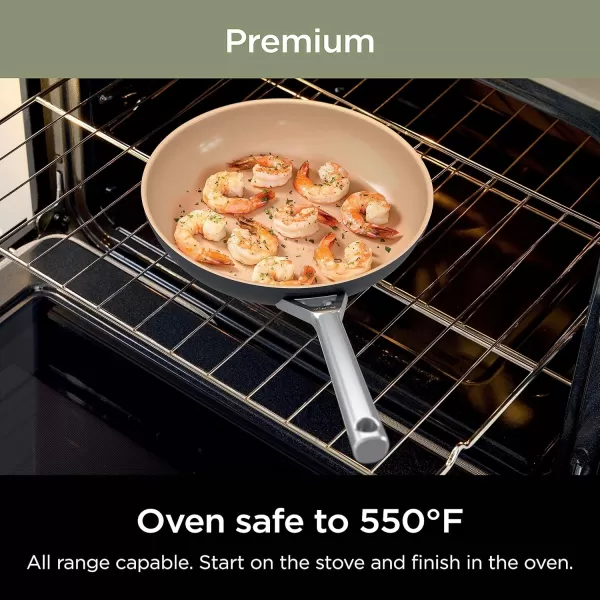Ninja Extended Life Premium Ceramic 1025quot Fry Pan Nonstick Fry Pans Pots PTFE Free Healthy Cooking Oven Safe to 550F Dishwasher Safe All Stovetops ampamp Induction Compatible Dark Grey CW900268 Fry Pan