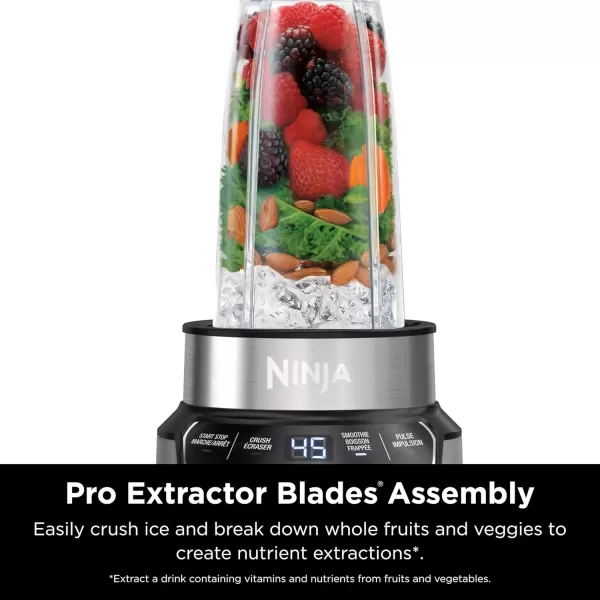 Ninja Fit Compact Personal Blender Portable Blender for Smoothies Shakes Food Prep and Frozen Blending 700Watt Base and 2 16oz Cups ampamp Spout Lids Black QB3001SSAuto Blend