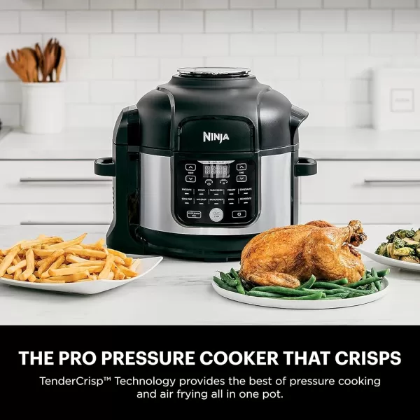 Ninja Foodi Air Fryer Pressure Cooker Combo 11in1 Pro 65 qt Pressure Cooker ampamp Air Fryer that Steams Slow Cooks and More with 46 qt Crisper Plate Broil Rack ampamp Recipe Book FD302 SilverBlack65 Quarts