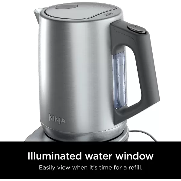 Ninja KT200 Precision Temperature Electric Kettle 1500 watts BPA Free Stainless 7Cup Capacity Hold Temp Setting Silver KT200Stainless Steel
