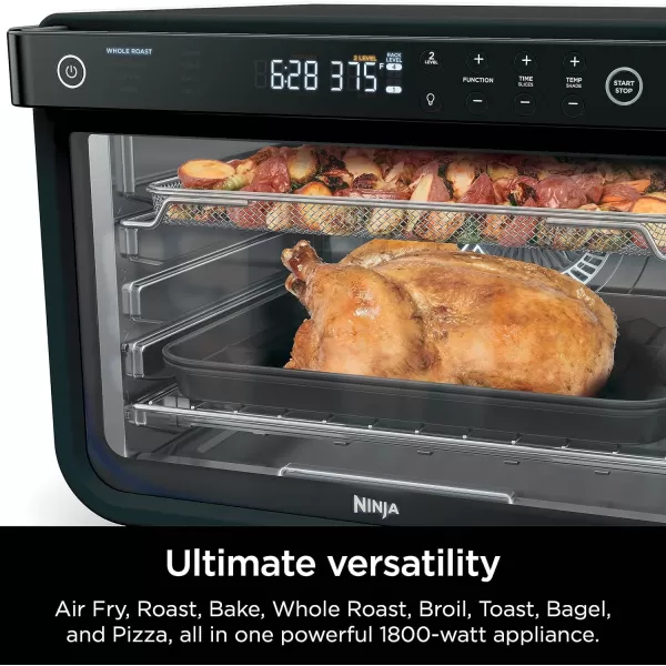 Ninja Prestige Smart XL with Pro Cook System 10in1 Air Fry Digital Countertop Convection Toaster Oven with Air Fry Air Roast Broil ampamp Bake Pro Cook Thermometer 1800 Watts Stainless Steel DT5518in1