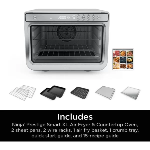 Ninja Prestige Smart XL with Pro Cook System 10in1 Air Fry Digital Countertop Convection Toaster Oven with Air Fry Air Roast Broil ampamp Bake Pro Cook Thermometer 1800 Watts Stainless Steel DT551Stainless 10in1 with Thermometer