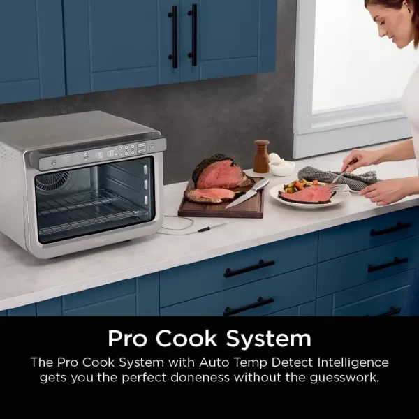 Ninja Prestige Smart XL with Pro Cook System 10in1 Air Fry Digital Countertop Convection Toaster Oven with Air Fry Air Roast Broil ampamp Bake Pro Cook Thermometer 1800 Watts Stainless Steel DT551Stainless 10in1 with Thermometer
