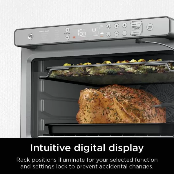 Ninja Prestige Smart XL with Pro Cook System 10in1 Air Fry Digital Countertop Convection Toaster Oven with Air Fry Air Roast Broil ampamp Bake Pro Cook Thermometer 1800 Watts Stainless Steel DT551Stainless 10in1 with Thermometer
