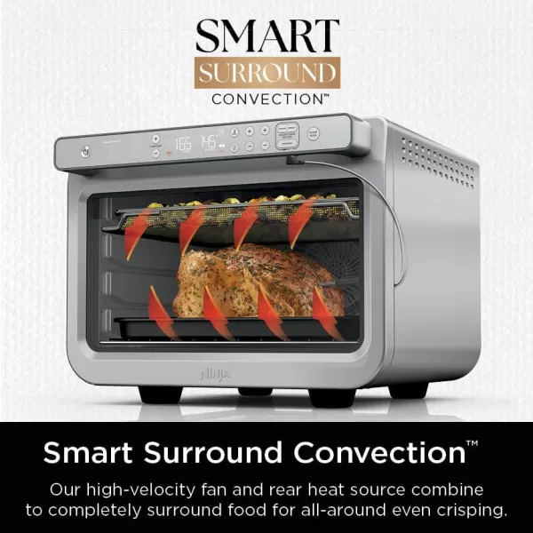 Ninja Prestige Smart XL with Pro Cook System 10in1 Air Fry Digital Countertop Convection Toaster Oven with Air Fry Air Roast Broil ampamp Bake Pro Cook Thermometer 1800 Watts Stainless Steel DT551Stainless 10in1 with Thermometer