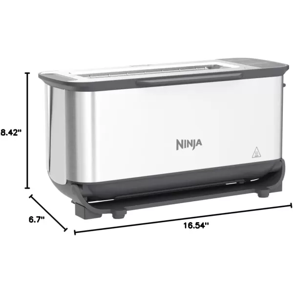 Ninja ST100 Foodi 2in1 Flip Toaster 2Slice Capacity Compact Toaster Oven Snack Maker 1500 Watts Stainless Steel4 Functions