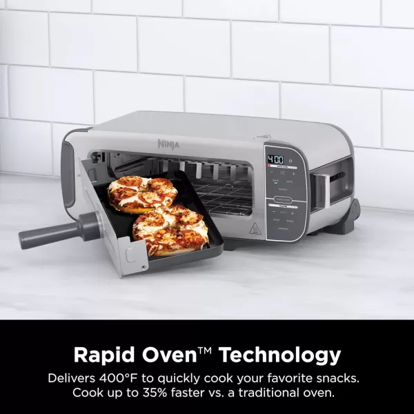 Ninja ST100 Foodi 2in1 Flip Toaster 2Slice Capacity Compact Toaster Oven Snack Maker 1500 Watts Stainless Steel6 Functions