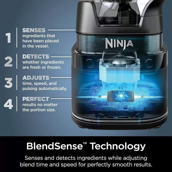 Ninja TB201 Detect Power Blender Pro BlendSense Technology For Smoothies Shakes ampamp More 1800 Peak Watts 72 oz Pitcher Blender BlackPower Blender  Cups