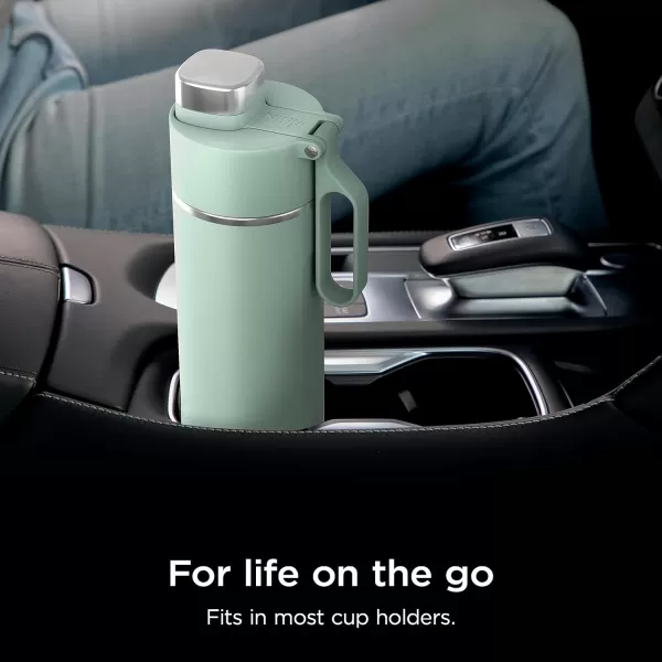 Ninja Thirsti 18oz Travel Water Bottle For Carbonated Sparkling Drinks Colder and Fizzier Longer Leak Proof 24 Hrs Cold Dishwasher Safe Stainless Steel Insulated Tumbler Cloud White DW1801WHMint