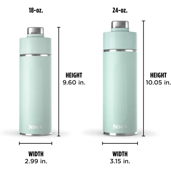 Ninja Thirsti 18oz Travel Water Bottle For Carbonated Sparkling Drinks Colder and Fizzier Longer Leak Proof 24 Hrs Cold Dishwasher Safe Stainless Steel Insulated Tumbler Cloud White DW1801WHMint