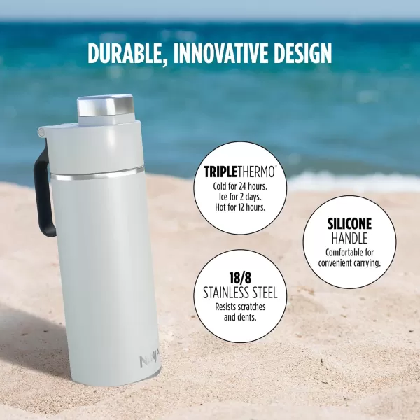 Ninja Thirsti 18oz Travel Water Bottle For Carbonated Sparkling Drinks Colder and Fizzier Longer Leak Proof 24 Hrs Cold Dishwasher Safe Stainless Steel Insulated Tumbler Charcoal Gray DW1801GYWhite