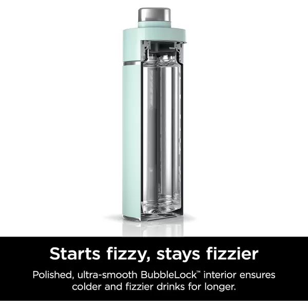 Ninja Thirsti 18oz Travel Water Bottle For Carbonated Sparkling Drinks Colder and Fizzier Longer Leak Proof 24 Hrs Cold Dishwasher Safe Stainless Steel Insulated Tumbler Cloud White DW1801WHMint