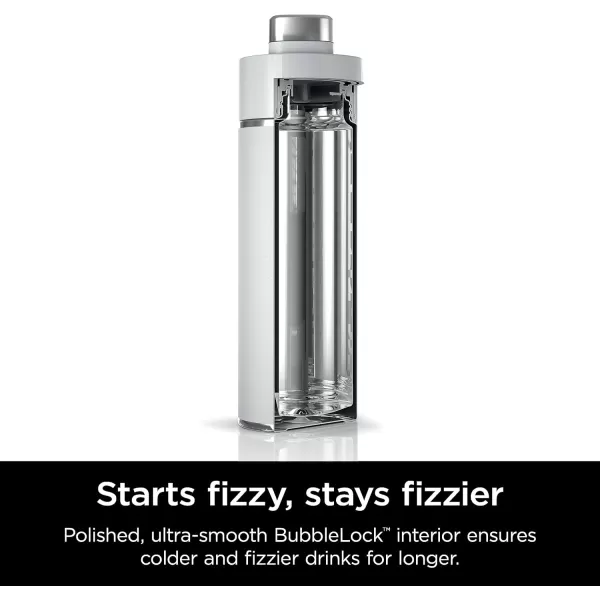 Ninja Thirsti 18oz Travel Water Bottle For Carbonated Sparkling Drinks Colder and Fizzier Longer Leak Proof 24 Hrs Cold Dishwasher Safe Stainless Steel Insulated Tumbler Charcoal Gray DW1801GYWhite