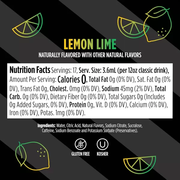 Ninja Thirsti Flavored Water Drops FRUITI CHILL Variety Pack Bold Fruit Flavor with Caffeine Sparkling or Still Calories Zero Sugar Makes 17 12oz drinks 3 Pack WCFV3Lemon Lime