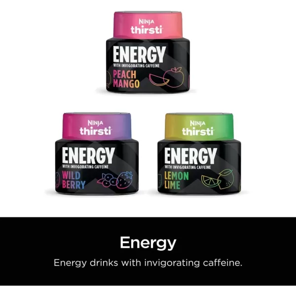 Ninja Thirsti Flavored Water Drops FRUITI CHILL Variety Pack Bold Fruit Flavor with Caffeine Sparkling or Still Calories Zero Sugar Makes 17 12oz drinks 3 Pack WCFV3Wild Berry