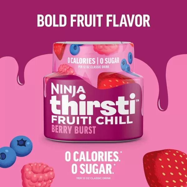 Ninja Thirsti Flavored Water Drops FRUITI CHILL Watermelon Lime Bold Fruit Flavor Sparkling or Still Zero Calories Zero Sugar Makes 17 12oz drinks 3 Pack WCFWTLIAMBerry Burst