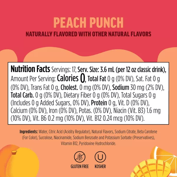 Ninja Thirsti Flavored Water Drops FRUITI CHILL Watermelon Lime Bold Fruit Flavor Sparkling or Still Zero Calories Zero Sugar Makes 17 12oz drinks 3 Pack WCFWTLIAMPeach Punch