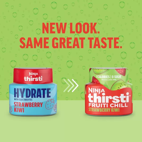 Ninja Thirsti Flavored Water Drops FRUITI CHILL Watermelon Lime Bold Fruit Flavor Sparkling or Still Zero Calories Zero Sugar Makes 17 12oz drinks 3 Pack WCFWTLIAMStrawberry Kiwi