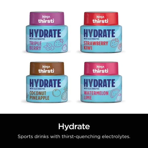 Ninja Thirsti Flavored Water Drops Hydrate With Electrolytes Triple Berry 3 Pack Zero Calories Zero Sugar 207 Fl Oz Makes 17 12oz Drinks WCFTRBYAMHYDRATE