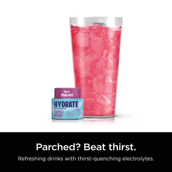 Ninja Thirsti Flavored Water Drops Hydrate With Electrolytes Triple Berry 3 Pack Zero Calories Zero Sugar 207 Fl Oz Makes 17 12oz Drinks WCFTRBYAMHYDRATE