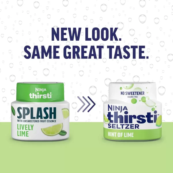 Ninja Thirsti Flavored Water Drops SELTZER Variety Pack Crisp and Refreshing Sparkling Water Zero Calories Zero Sugar Zero Sweeteners Makes 20 12oz drinks 3 Pack WCFV1Lime