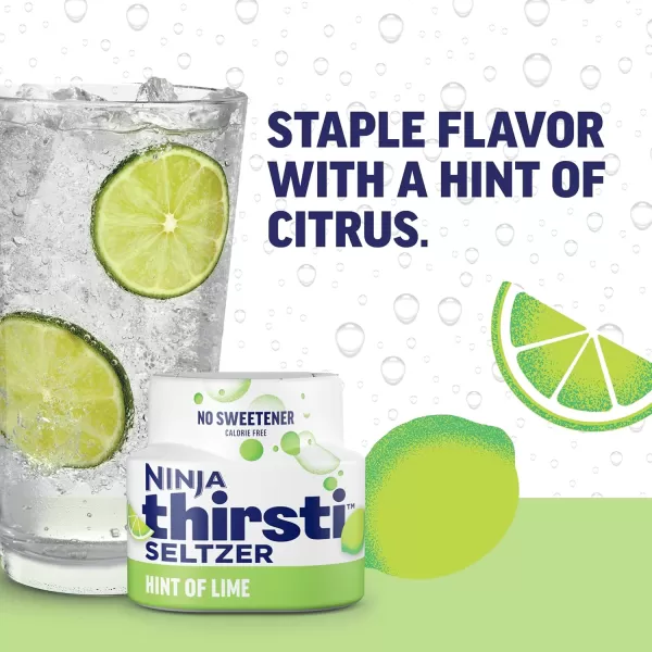 Ninja Thirsti Flavored Water Drops SELTZER Variety Pack Crisp and Refreshing Sparkling Water Zero Calories Zero Sugar Zero Sweeteners Makes 20 12oz drinks 3 Pack WCFV1Lime