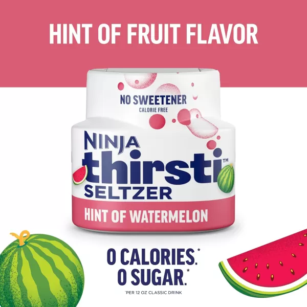 Ninja Thirsti Flavored Water Drops SELTZER Variety Pack Crisp and Refreshing Sparkling Water Zero Calories Zero Sugar Zero Sweeteners Makes 20 12oz drinks 3 Pack WCFV1Watermelon