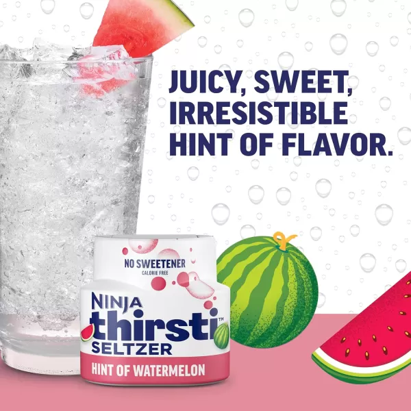 Ninja Thirsti Flavored Water Drops SELTZER Variety Pack Crisp and Refreshing Sparkling Water Zero Calories Zero Sugar Zero Sweeteners Makes 20 12oz drinks 3 Pack WCFV1Watermelon