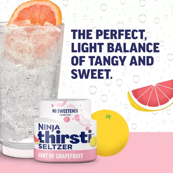 Ninja Thirsti Flavored Water Drops SELTZER Variety Pack Crisp and Refreshing Sparkling Water Zero Calories Zero Sugar Zero Sweeteners Makes 20 12oz drinks 3 Pack WCFV1Grapefruit