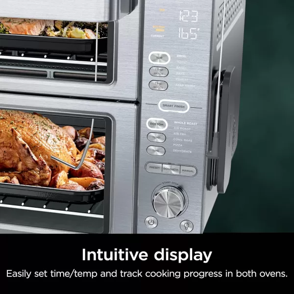 Ninja Toaster Oven Double Oven with FlexDoor FlavorSeal ampamp Smart Finish Rapid Top Oven Air Fry Bake Roast Toast Fry Pizza Convection Oven 13in1 Black DCT402BKStainless 12in1 with Thermometer