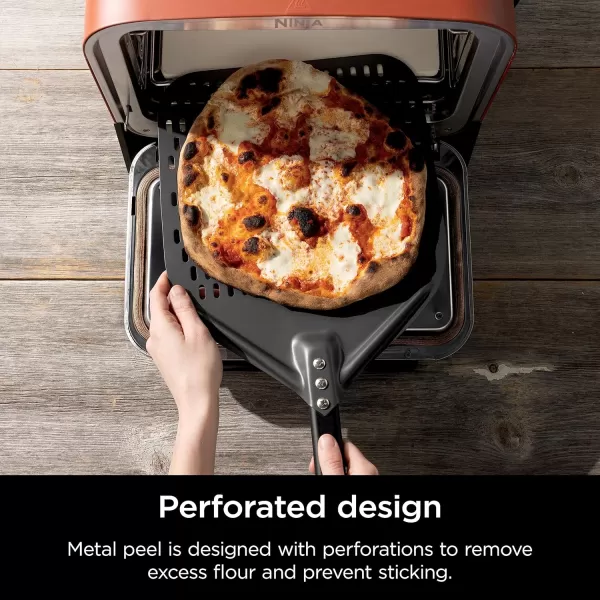 Ninja XSKOPPL Perforated Pizza Peel Compatible Woodfire Outdoor Oven OO100 series Hanging Drawstring Aluminum GreyBlack 195 x 165 x15quotCooking Oven