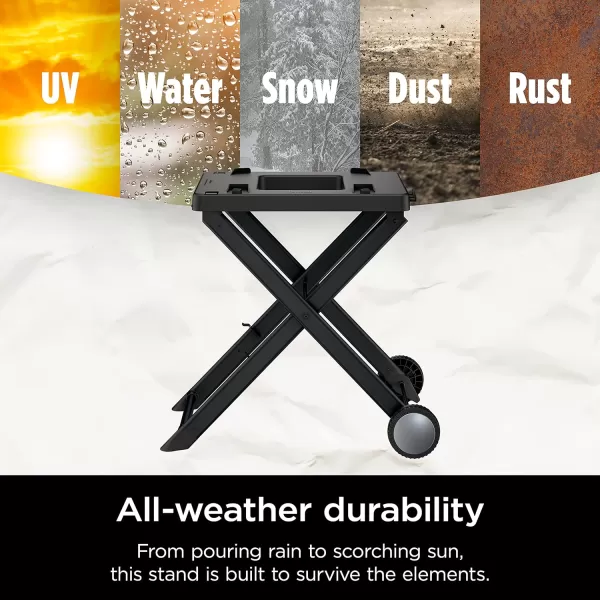 Ninja XSKSTAND Woodfire Collapsible Outdoor Grill Stand Compatible with Ninja Woodfire Grills OG700 Series Foldable Side Utensil Holder WeatherResistant BlackWorks with OG700 series