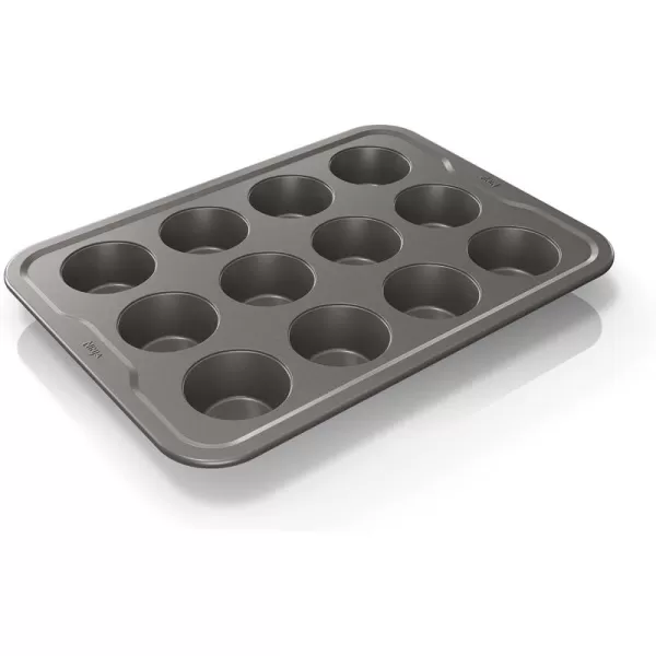 Ninja B30212 Foodi NeverStick Premium 12 Cup Muffin Pan Nonstick Oven Safe up to 500F Dishwasher Safe Grey