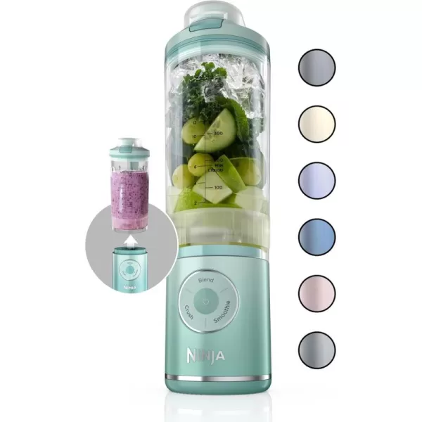 Ninja Blast Max Portable Blender  Twist ampamp Go Personal Blender Ninja Blender Smoothie Blend Ice Crush 3 Programs Cordless 22 oz removable Vessel Dishwasher Safe Leakproof Navy BC251NVSea Glass