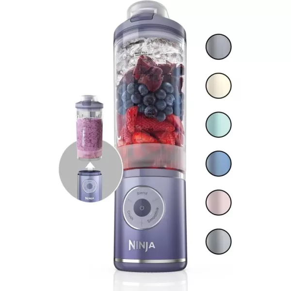 Ninja Blast Max Portable Blender  Twist ampamp Go Personal Blender Ninja Blender Smoothie Blend Ice Crush 3 Programs Cordless 22 oz removable Vessel Dishwasher Safe Leakproof Navy BC251NVLavender