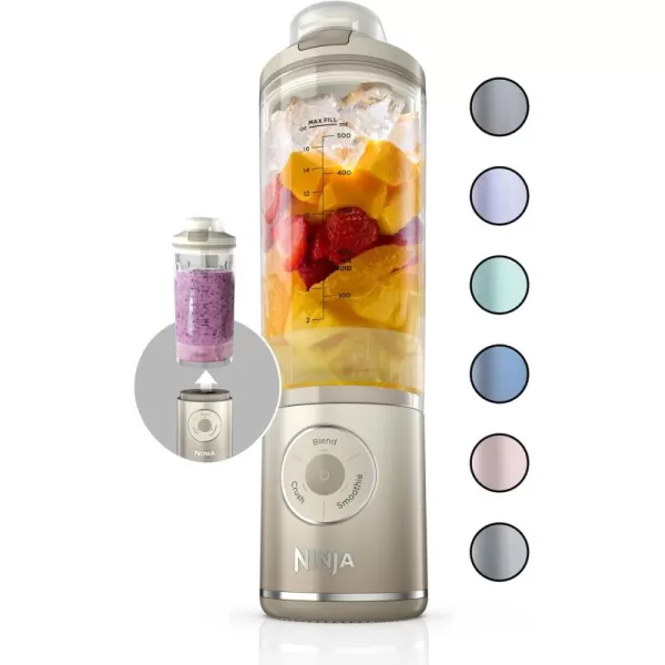 Ninja Blast Max Portable Blender  Twist ampamp Go Personal Blender Ninja Blender Smoothie Blend Ice Crush 3 Programs Cordless 22 oz removable Vessel Dishwasher Safe Leakproof Navy BC251NVCream