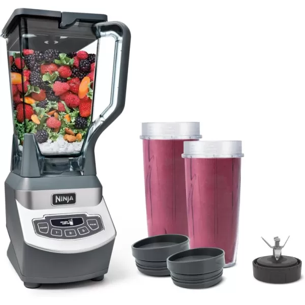 Ninja Blender ForSmoothies Salsa Shakes Slush andFrozen Drinks Blender Pitcher andLid Blender forKitchen Crushes Ice Fruit andVeggies 1000Watt Dishwasher Safe Black NJ601AMZGeneration 1 with 2 cups