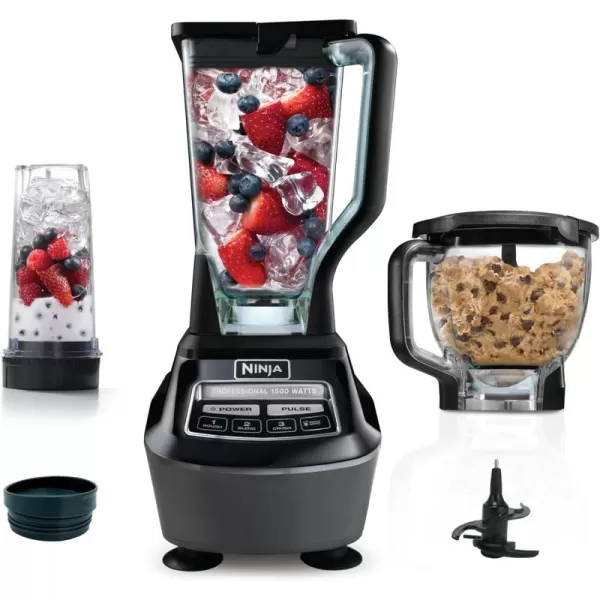 Ninja Blender Kitchen System forSmoothie Frozen Extract Chop ampamp Dough Pitcher 8cup Food Processor Bowl Smoothie Cup Ninja Total Crushing 1200 Watt BPA Free Dark Grey BR601AMZPitcherBowl1 16oz Cup