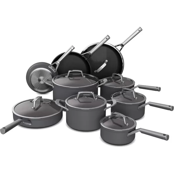 Ninja C39900 Foodi NeverStick Premium 16Piece Cookware Set HardAnodized Nonstick Durable ampamp Oven Safe to 500F Black