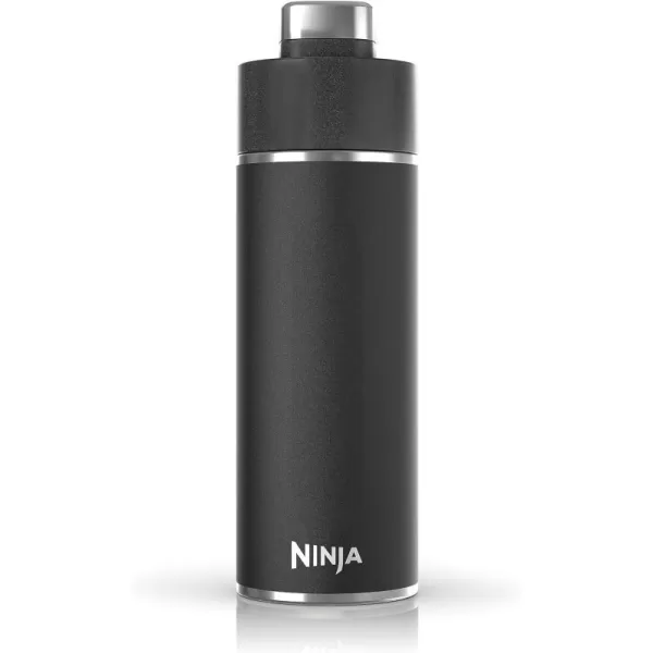 Ninja DW2401BK Thirsti 24oz Travel Water Bottle For Carbonated Sparkling Drinks Colder and Fizzier Longer Leak Proof 24 Hrs Cold Dishwasher Safe Stainless Steel Insulated Tumbler Onyx BlackBlack